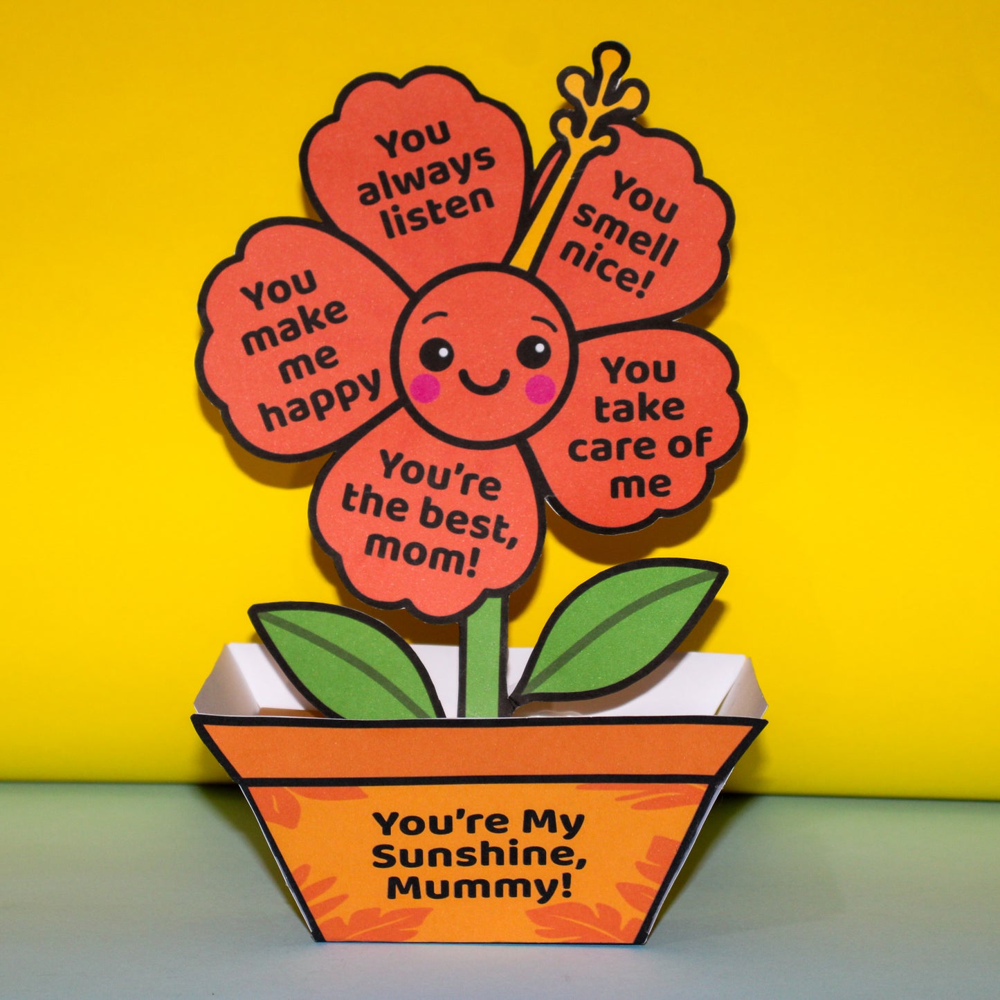 "You're My Sunshine, Mummy!" - 3D Flower Pot Mother's Day Craft (Printable PDF Gift)