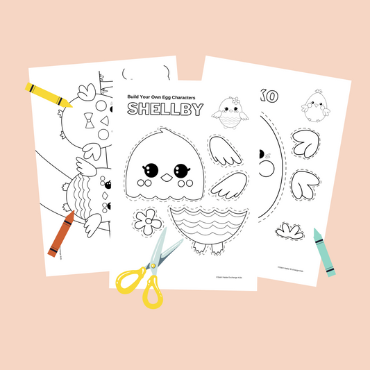 Egg-citing Easter Fun Pack for Kids with Build Your Own Egg Characters & Coloring Pages