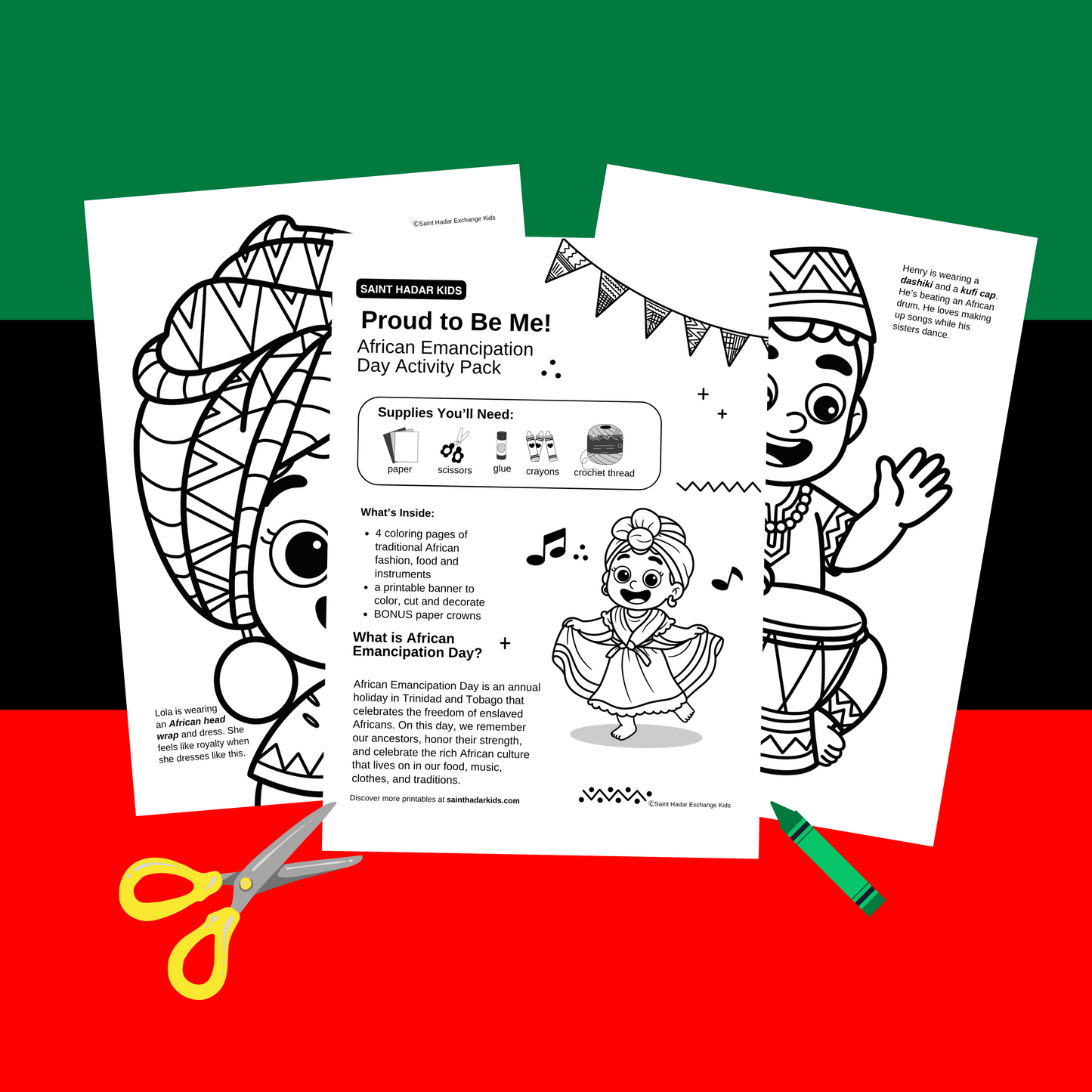 Proud to be Me! African Emancipation Day Printable Activity Pack