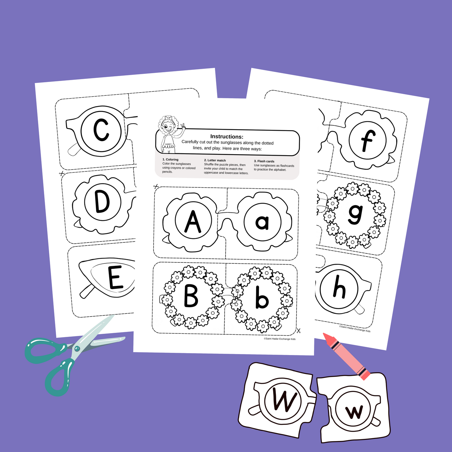 Sunglasses Alphabet Puzzles