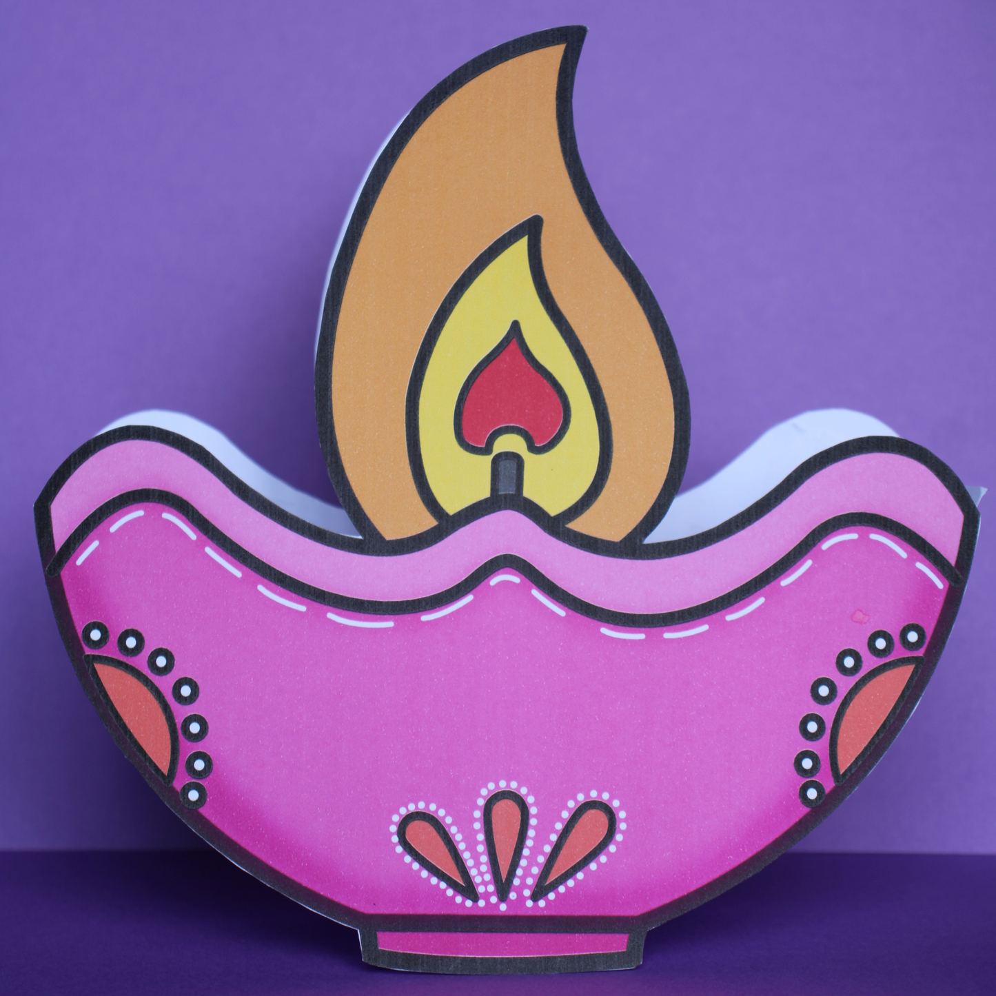 DIY 3D Diwali Deya Paper Lantern Craft