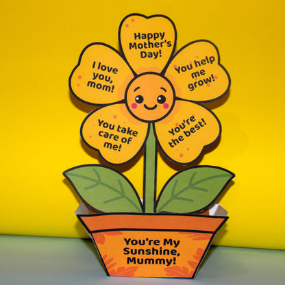 "You're My Sunshine, Mummy!" - 3D Flower Pot Mother's Day Craft (Printable PDF Gift)