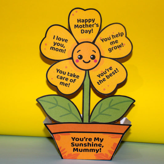 "You're My Sunshine, Mummy!" - 3D Flower Pot Mother's Day Craft (Printable PDF Gift)