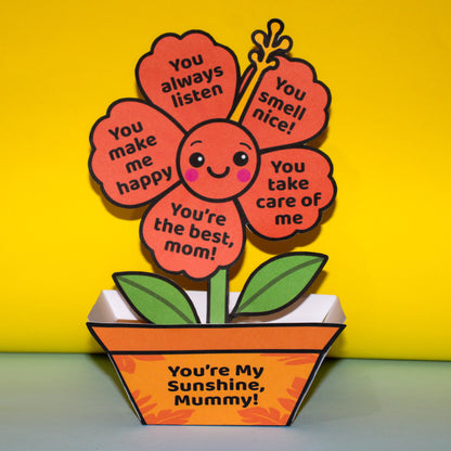 "You're My Sunshine, Mummy!" - 3D Flower Pot Mother's Day Craft (Printable PDF Gift)