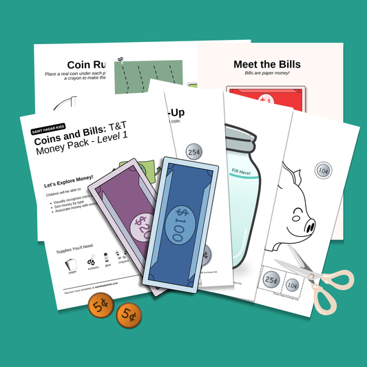 Coins & Bills: T&T Money Pack (Level 1) | Ages 2–5 | Printable Learning Activities