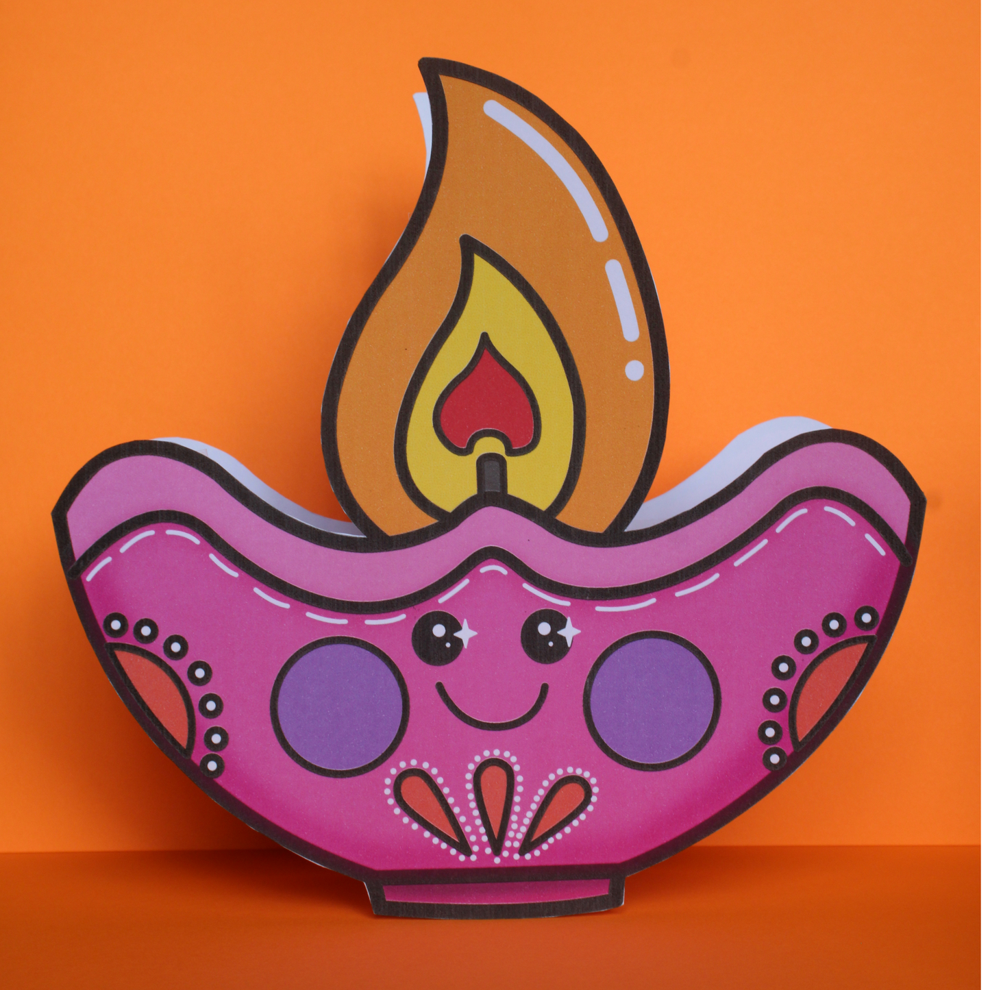 DIY 3D Diwali Deya Paper Lantern Craft