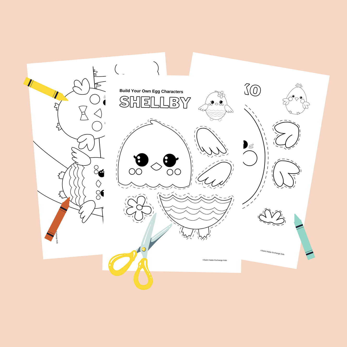 Egg-citing Easter Fun Pack for Kids with Build Your Own Egg Characters & Coloring Pages